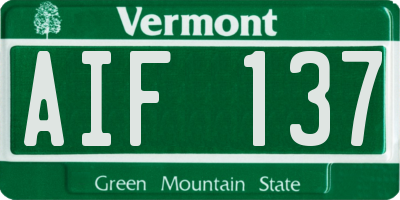 VT license plate AIF137
