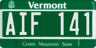 VT license plate AIF141