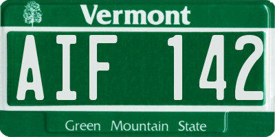 VT license plate AIF142