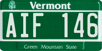 VT license plate AIF146