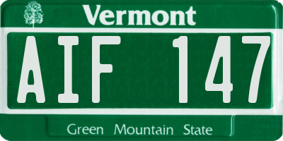 VT license plate AIF147