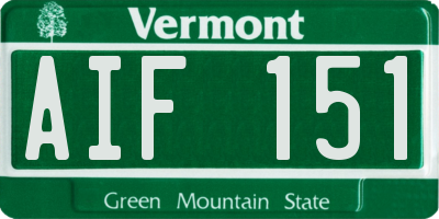 VT license plate AIF151