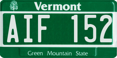 VT license plate AIF152