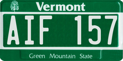 VT license plate AIF157