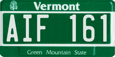 VT license plate AIF161