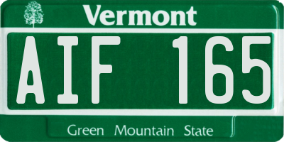 VT license plate AIF165