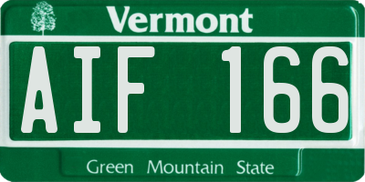 VT license plate AIF166