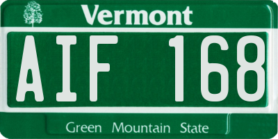 VT license plate AIF168