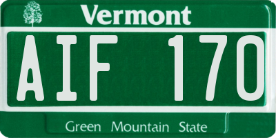 VT license plate AIF170