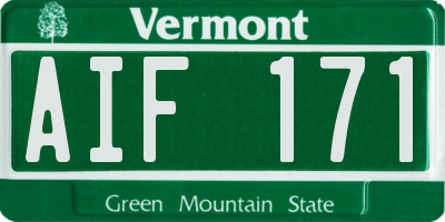 VT license plate AIF171