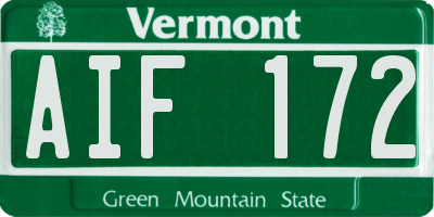 VT license plate AIF172