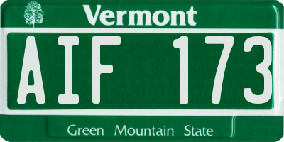 VT license plate AIF173