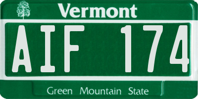VT license plate AIF174