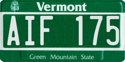 VT license plate AIF175
