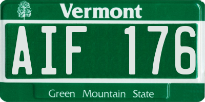 VT license plate AIF176