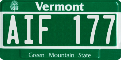 VT license plate AIF177