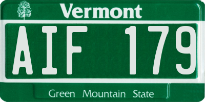 VT license plate AIF179