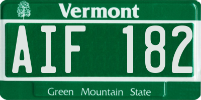 VT license plate AIF182