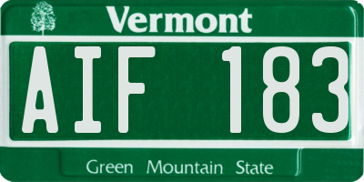 VT license plate AIF183