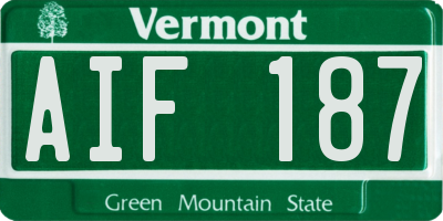 VT license plate AIF187