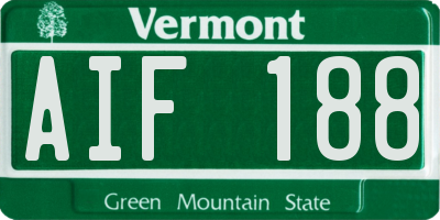 VT license plate AIF188