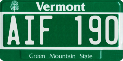 VT license plate AIF190