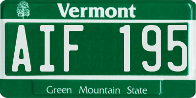 VT license plate AIF195