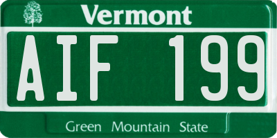 VT license plate AIF199