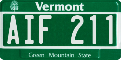 VT license plate AIF211