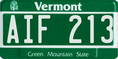 VT license plate AIF213