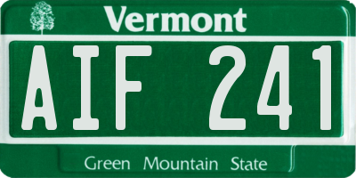 VT license plate AIF241