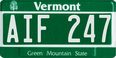 VT license plate AIF247