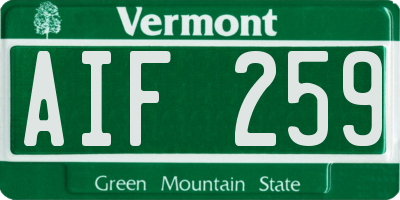VT license plate AIF259