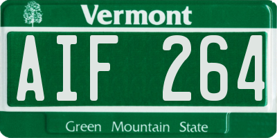 VT license plate AIF264