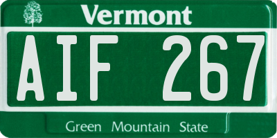 VT license plate AIF267