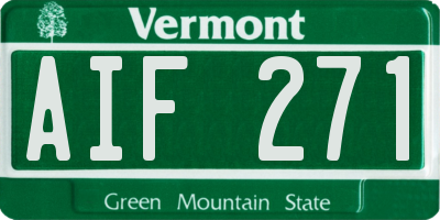 VT license plate AIF271