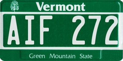VT license plate AIF272