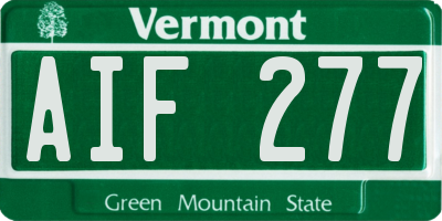 VT license plate AIF277