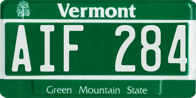 VT license plate AIF284