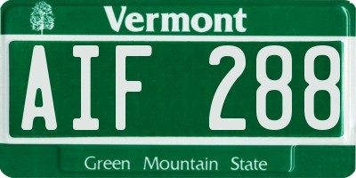 VT license plate AIF288