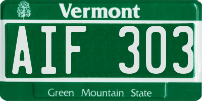 VT license plate AIF303
