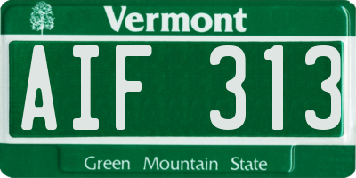 VT license plate AIF313