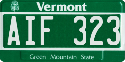 VT license plate AIF323