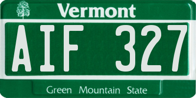 VT license plate AIF327