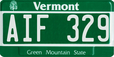 VT license plate AIF329