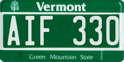 VT license plate AIF330