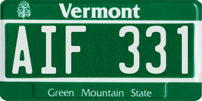 VT license plate AIF331