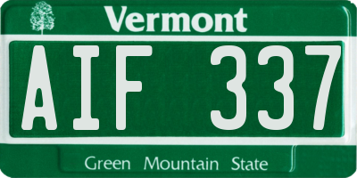 VT license plate AIF337