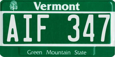 VT license plate AIF347