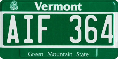 VT license plate AIF364